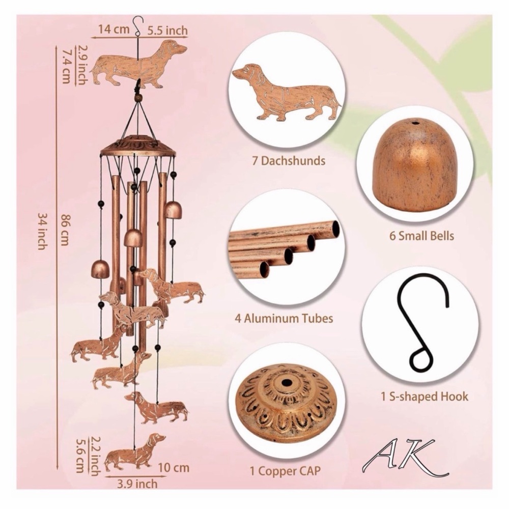 Dachshund Wind Chime 🐾 Doxie Wiener - Picture 3 of 3